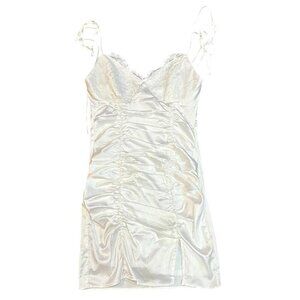Superdown White Satin Mini Dress